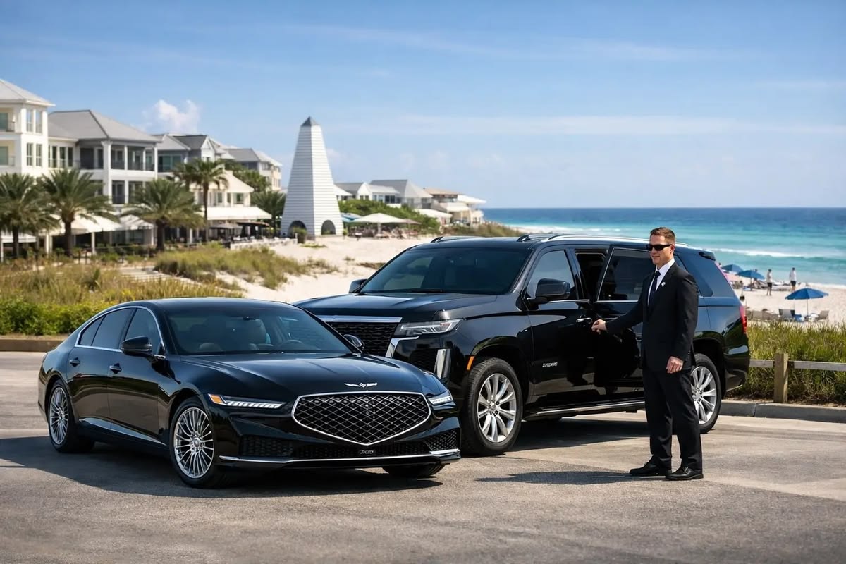 Apollo Beach Car Service luxury SUV and premium sedan with a professional chauffeur for airport transfers and private transportation.