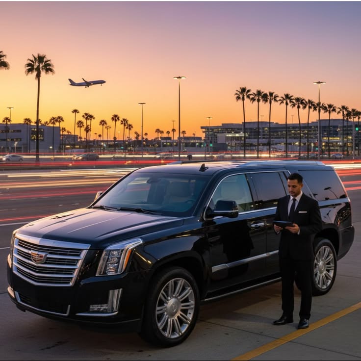 Luxury Cadillac Escalade providing Clearwater Car Service for airport transportation and private chauffeur service.